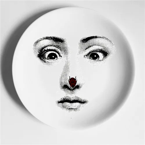 17 Европейский мианский стиль Fornasetti тарелки для лица настенная тарелка художественное блюдо подвесное блюдо декоративная 8 дюймов 6 дюймов керамическая тарелка - Цвет: 17