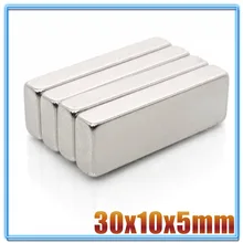 NdFeB Neodymium Magnet N35 Powerful imanes Permanent Magnetic 30x20x5 Hole 5.2mm