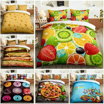 

3D printing Delicious food series bedding set duvet cover pillowcase home textile double bedding extra large bedding set