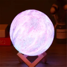 16-цвет 3D с рисунком звезды и луна лампы Красочный изменить тактильные декоратор подарок творческий USB светодиодный ночной Светильник Галактическая лампа