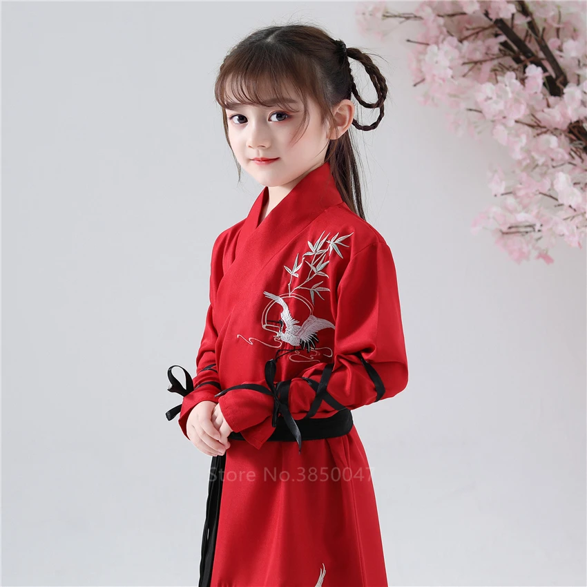 Детское платье Hanfu Классический танцевальный костюм с изображением старинного