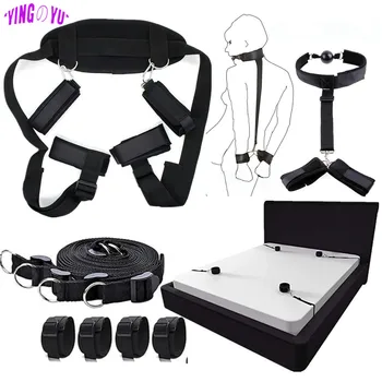 Adults Games BDSM Bondage Gear Set Handcuffs Ankle Cuff Restraints Erotic Products Sex Toys For Woman Couples Sex Furniture Shop 1