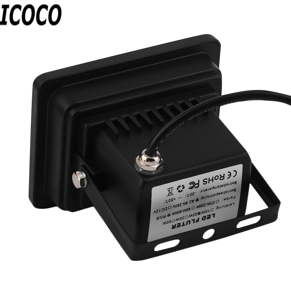 ICOCO 1 шт. открытый 10 Вт/20 Вт Светодиодный прожектор светильник RGB AC85-265V прожектор светильник Точечный светильник для сада уличный квадратный