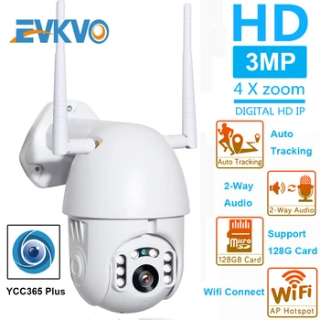 

EVKVO 1296P Wifi Mini PTZ IP Camera Outdoor Wireless CCTV Security Auto Tracking Camera Onvif 3MP IR Home Surveillance Camera