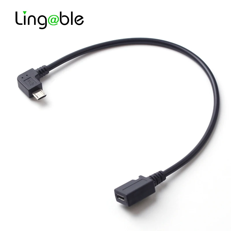 Lingable Micro USB 3. 0 5Pin штекер-гнездо M/F 90 градусов удлинитель Кабель Синхронизации