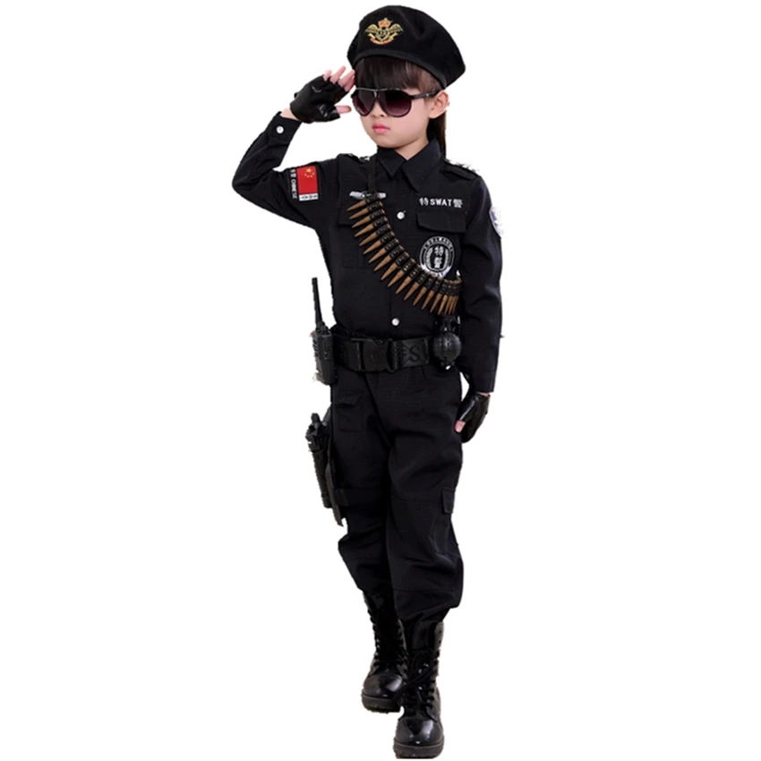 Полицейская форма для мальчиков Карнавальные костюмы на Хэллоуин детей Детские