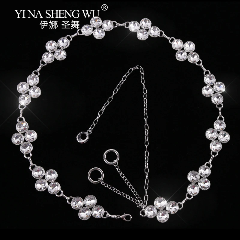 

Women Belly Dance Accessories Sexy Lady Metal and Rhinestone Coins Waist Belt Dancing Jewelry Chain Adult Dance New Design Wear