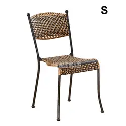 1 комплект 2 шт. плетеный стул из ротанга простой PE ротанга стальной каркас балкон гостиная Досуг стул со спинкой для детей/детей S