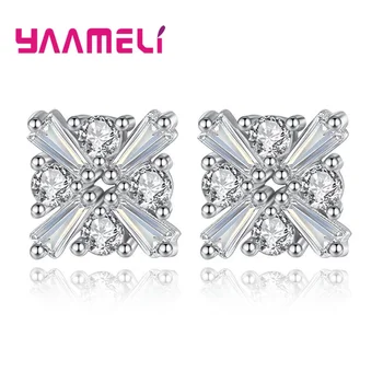 

Facotry Outlets Elegant Luxury Ice Flower Jewelry Pendientes New Fashion 925 Sterling Silver AAA Zircon Stud Earrings