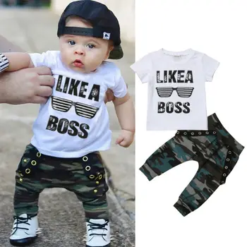 

0-3Y Newborn Infant Toddler Baby Boy Clothes Set Kids Boys Cute Short Sleeve T-Shirt Top+Pants Outfits Clothing Set