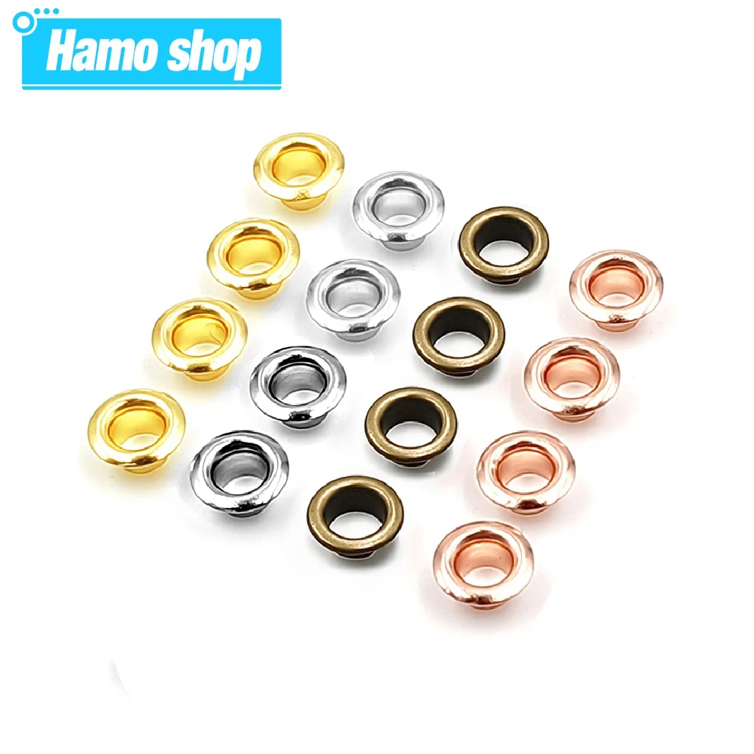 200pcs 5mm Hole Metal Eyelet Grommets with Washer Set Tool Punch for DIY Leathercraft Shoes Belt Cap Bag Tags Clothes