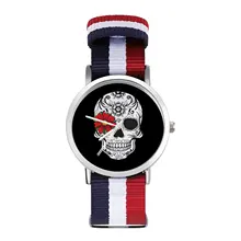 Reloj de pulsera de cuarzo con calavera mexicana para niños, pulsera resistente, para oficina