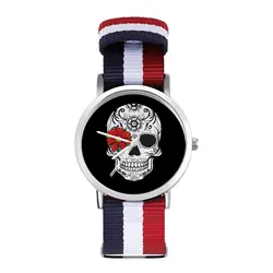 Reloj de pulsera de cuarzo con calavera mexicana para niños, pulsera resistente, para oficina