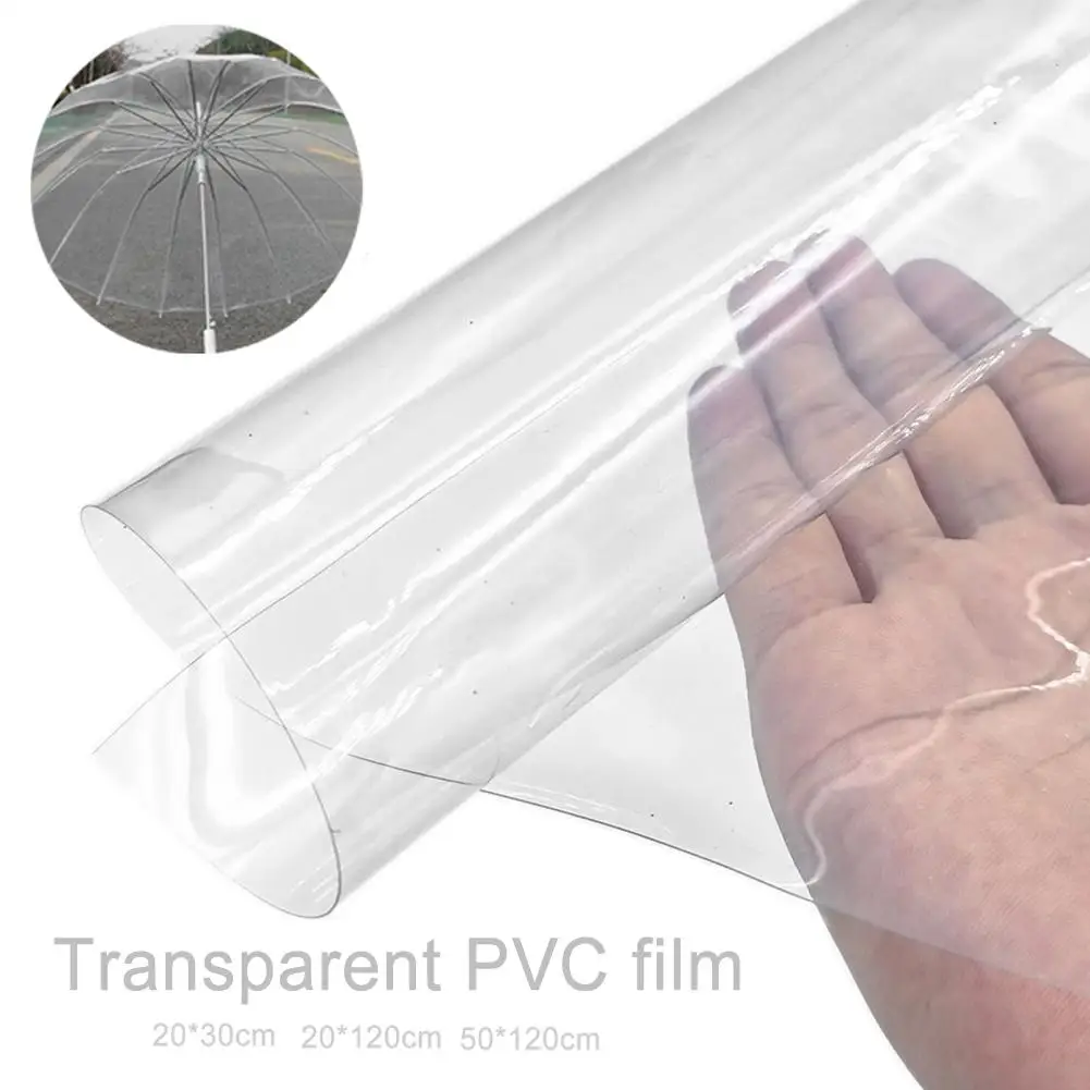 Durable Transparent PVC Fabric Soft Glass Cloth Waterproof Crystal Film Bag Handbag Desk Mat Umbrella DIY Material | Дом и сад