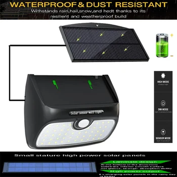 

LED Solar Lamp Ip65 Lights PIR Motion Sensor Garden Wall Lamp Led Solar Outdoor Light Waterproof Solar panels can be separated