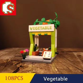 

In Stock Sembo Mini Street View Series Casual Vegetable Shop Boys And Girls Assembly Roy Gift Model Building Block 108PCS SD6057