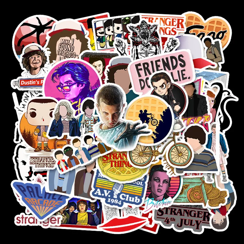 

50PCS/Pack pvc Stranger Things 3 Stickers Set Anime diy Sticker For Luggage Skateboard Motorcycle Laptop bottle cup Waterproof