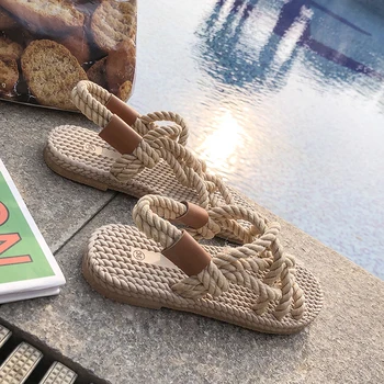 

Woman Shoes Sandals Braided Rope With Traditional Casual Style And Simple Creativity Fashion Shoes Women Summer Sandals