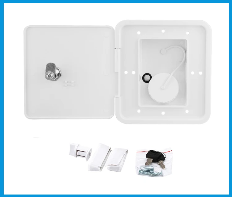 White Gravity Water Inlet Accessories Square With Keys Hatch Cover Water Intake Lockable RV Trailer Caravan Plastic Parts