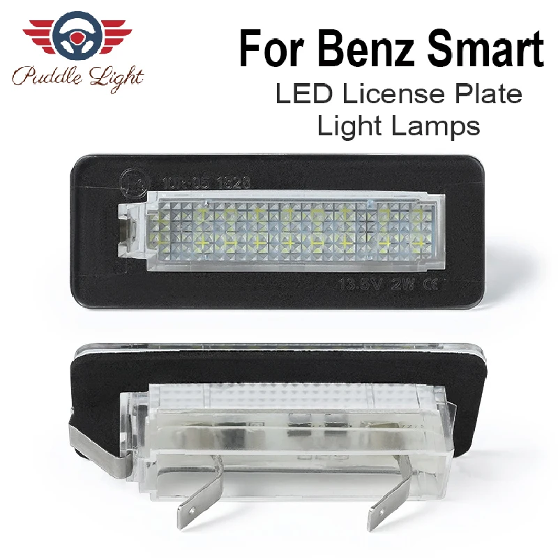 

2Pcs Led License Plate Number Light Lamp Error Free For Benz Smart Fortwo Coupe Convertible Carossblade 450 451 W450 W451 W453