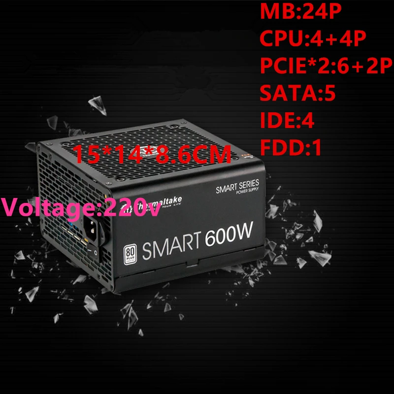 Блок питания для Thermaltake(Tt) ATX 12 В без модуля игры бесшумный блок питания 400 Вт/500 Вт/600 Вт/700 Вт блок питания Smart 400 Вт/500 Вт/600 Вт/700 Вт