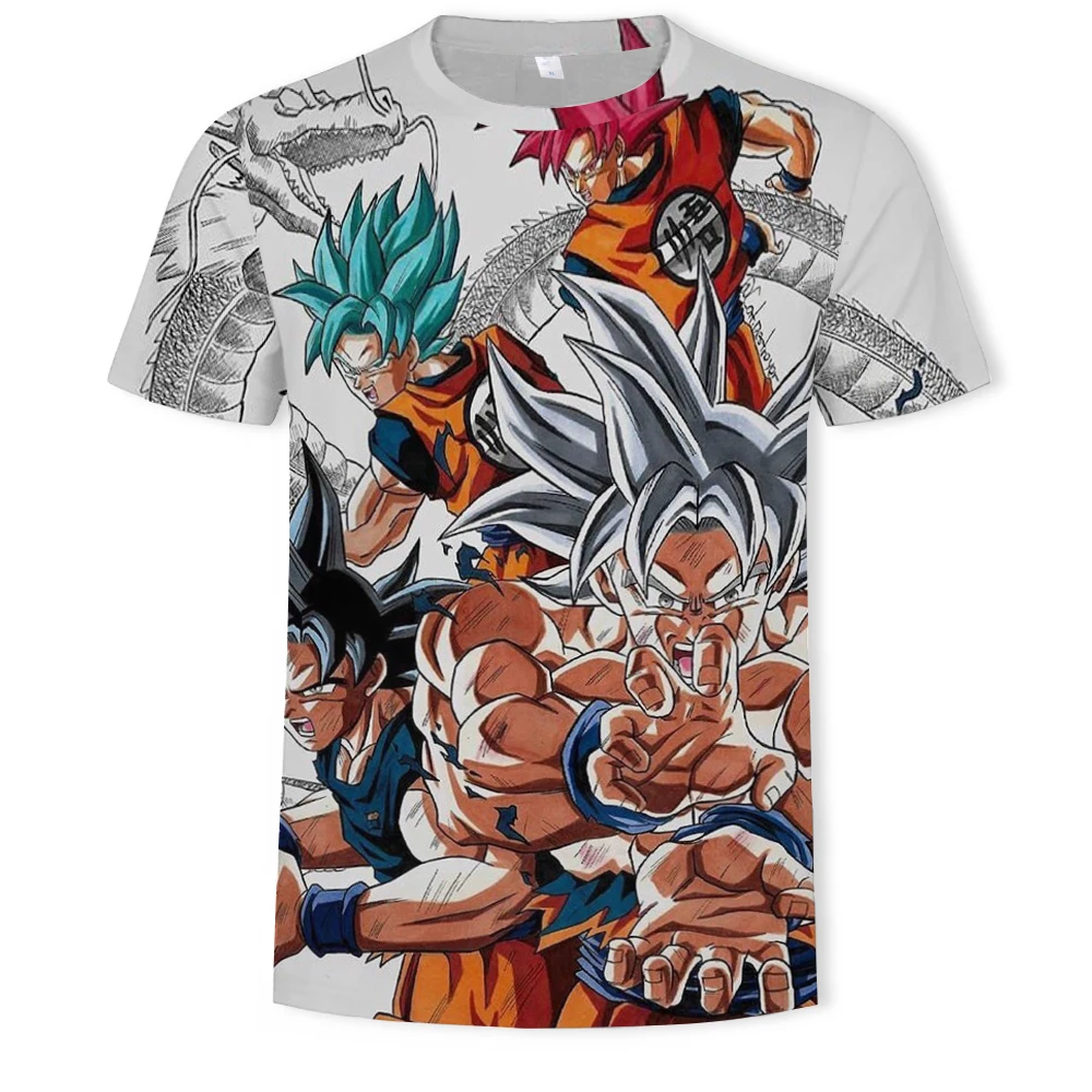 2021 New Dragon Ball Theme Top Fashion Cartoon Anime Cool Men's T-Shirt Male 3DT Shirt Boy Street Summer Clothing 110-6XL | Мужская