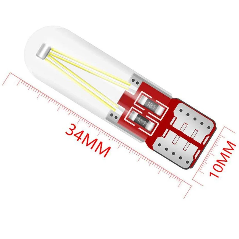 1000x T10 Led Canbus W5W 194 168 автомобильный боковой клиновидный светильник, силикагель, COB Филамент, универсальный автомобильный светильник для номерного знака