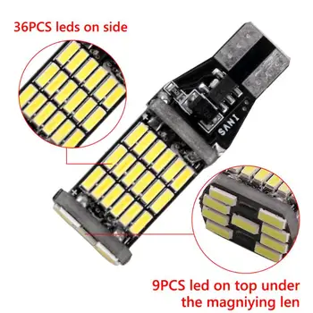 

T15 W16W LED Car Reverse Light Bulb Canbus Error Free 4014 45SMD Turn Signal Backup Parking Lamp Bulb DC 12V
