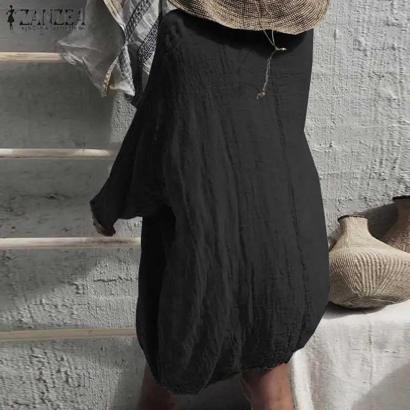 ZANZEA женское платье Повседневное свободные хлопковые мини-юбки Vestidos Женские однотонные короткие платья летние пляжные вечерние сарафан, женский халат