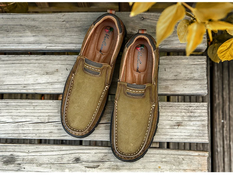 Обувь из натуральной кожи; мужская, из бычьей кожи Повседневное Уличная обувь для мужчин Высокое качество Для мужчин Туфли без каблуков, на шнуровке, для ходьбы Мужская обувь YYJ174