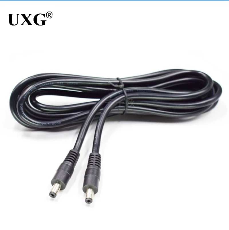 

5.5 X 2.5mm 1M DC Power Connector With Extension Extend Wire Cable Black Cord Male To Male For LED Or CCTV Car Charger