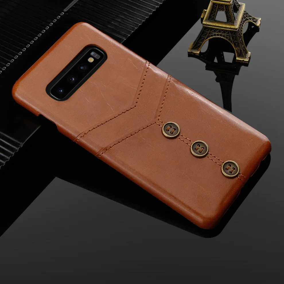 Винтажный чехол из искусственной кожи восковой кожи для samsung Galaxy S10 Plus S10E S10 5G чехол-держатель для задней карты чехол для телефона samsung Galaxy S10 5G