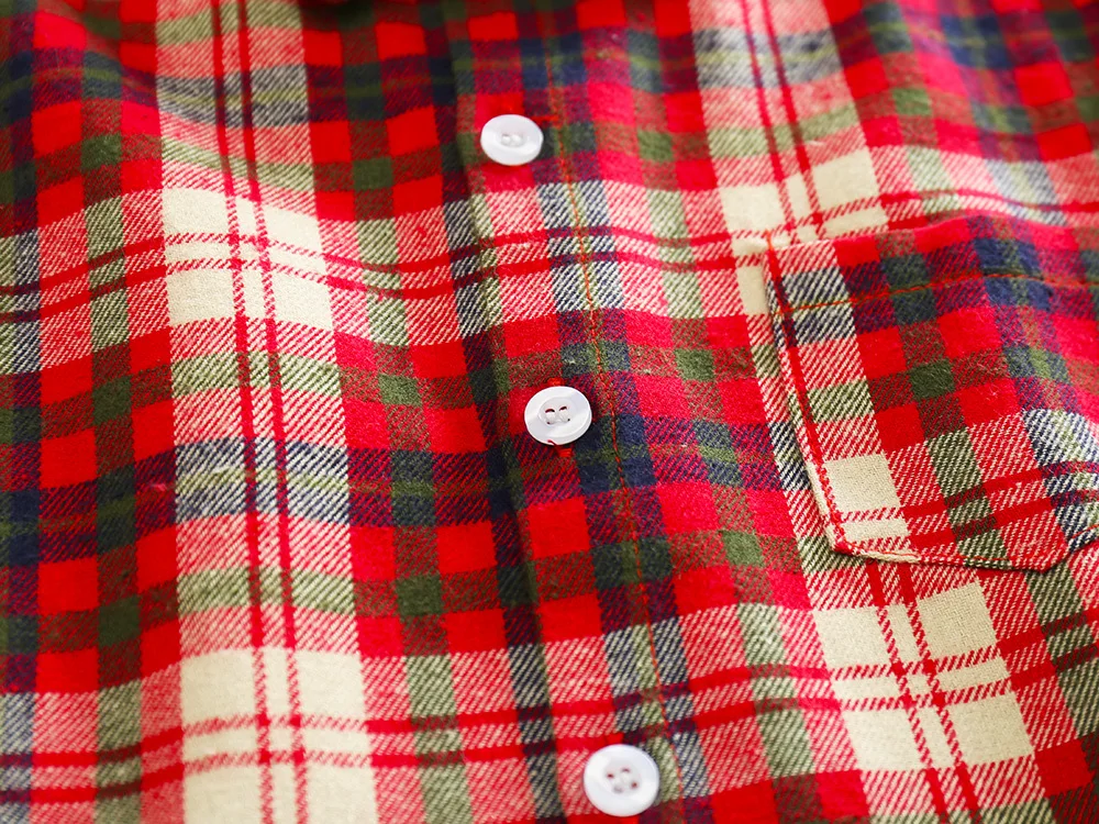 New Spring And Autumn BOY'S Red, Yellow Plaid Shirt Versitile