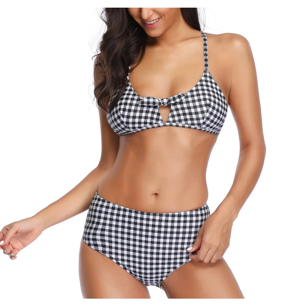 plaid bathing suit
