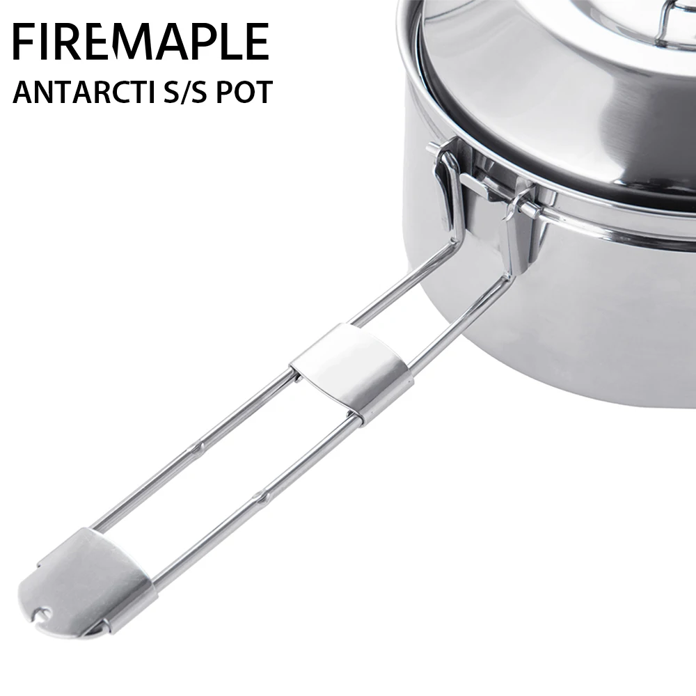 Fire Maple Antarcti Stainless Steel Cooking Pot Outdoor Foldable Camping Cookware S304 1L 402g