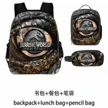 

Cartoon Dinosaur Bookbags 3pcs/Set With Lunch Box Children School Bags Backpack Teenager Boys Girls Kit Mochila Escolar Infantil