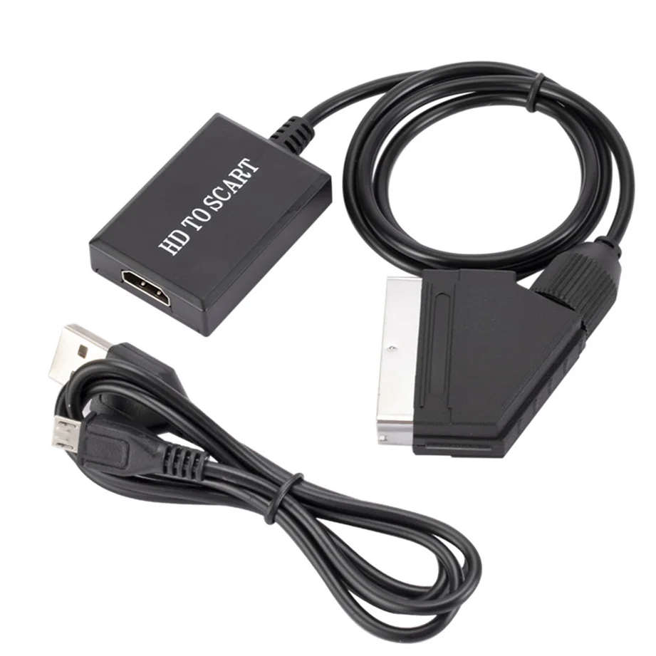 Преобразователь Аудио и видео HD HDMI на SCART адаптер для TV DVD Sky Box STB подключи работай