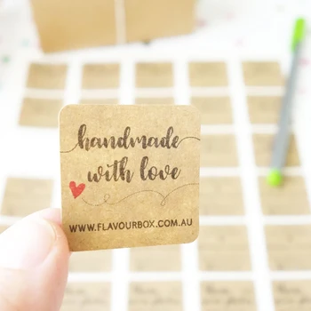 

Custom Business Labels Small Biz Stickers Product Labels Packaging Shop Thank You Handmade With Love Sticker/1.32" x 1.32"