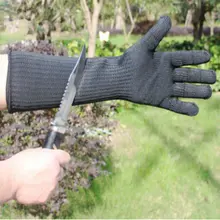 EN388 стандартные защитные перчатки с длинным рукавом с защитой от разрывов черные белые длинные ножевые Перчатки рукава длинные стальные перчатки с проволокой Защита руки