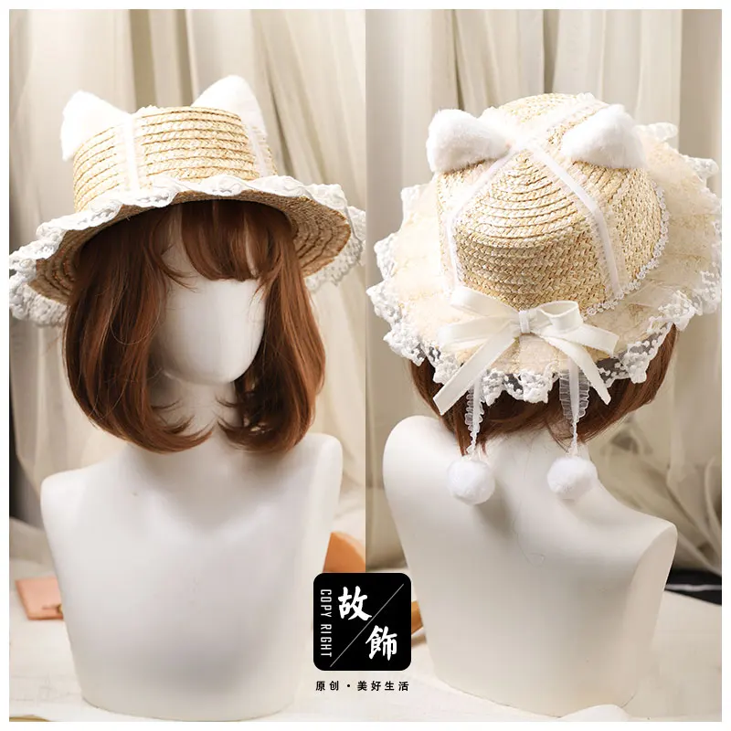 Cat Ear Straw Hat