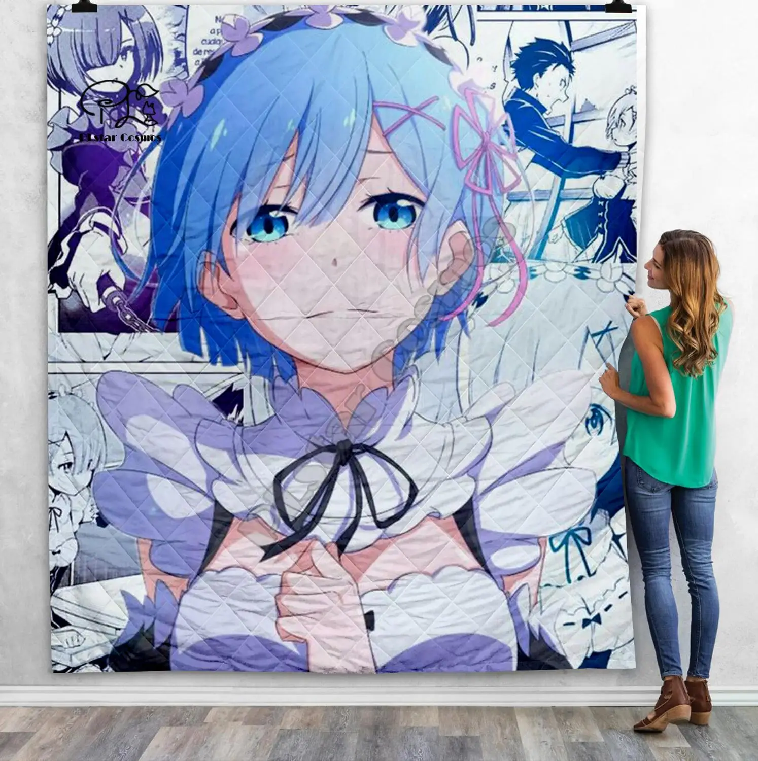 Аниме девушка сексуальная Re Zero Rem 3D одеяло для детей взрослых постельные