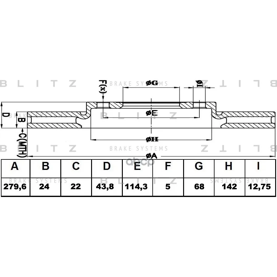 Диск Тормозной Blitz арт. BS0342
