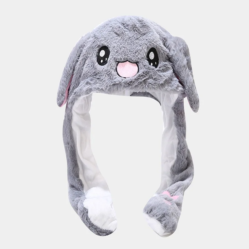 plain skully hats Creative Hat gift Can Move By Pinching Ears Cute Animal Ear Hat Men  Women Hats With Ears Bunny Bunny Ears Hat With Moving Ears grey skully hat