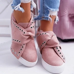 Women Shoes Women Vulcanize Shoes Fashion Slip On Sock Shoes Female Hollow Out Pink Sneakers Flat Casual Feminino Plus Size 43