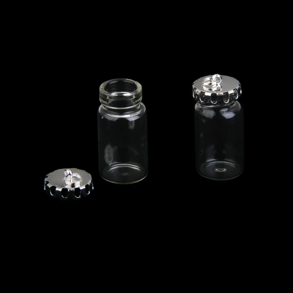 10Pcs Mini Glass Bottles Vial Wishing Bottle Jars DIY Pendants Charms for Wedding Valentines Day Gift DIY, Arts Crafts