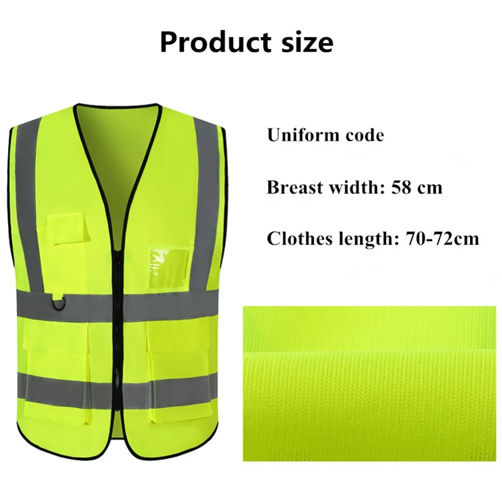 Светоотражающий жилет безопасности с карманами рабочая одежда Светоотражающая куртка дышащая удобная ткань безопасности дорожного движения одежда 6 цветов