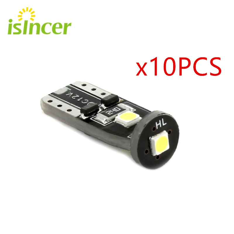 10 шт. T10 3030 3 SMD W5W W10W CANBUS ERROR FREE Белый светодиодный фары 168 194 2825 лампы 12-16v