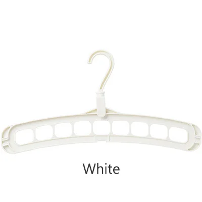 Hanger Clothes Rack Personality Home Multi-Function Nine Hole Hook Magic Hanger 360 Degree Rotation Space Clothes Rack - Цвет: White