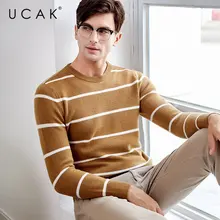 UCAK Brand Merino Wool Sweater Men Streetwear Young Fashion Striped O-Neck Pull Homme Autumn Winter Cashmere Pullover Men U3045 UCAK Brand Merino Wool Sweater Men Streetwear Young Fashion Striped O-Neck Pull Homme Autumn Winter Cashmere Pullover Men U3045