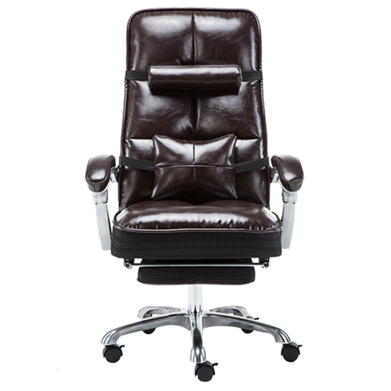

HEIBAIGE Computer Chair Genuine Leather Cowhide Office Chairs Large Backrest With Footrest Armrest Ergonomics Furniture